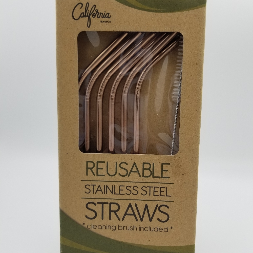 Copper Color Reusable Straws  6 pack